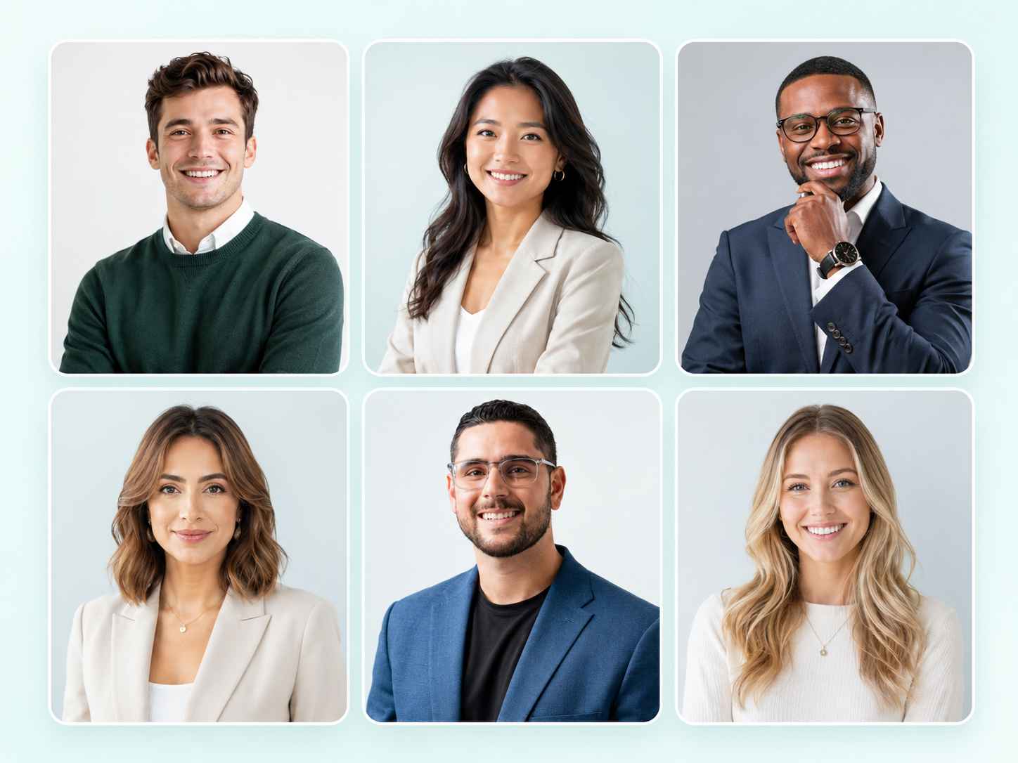 EzRemove AI Photo Studioのプロフェッショナル肖像画ギャラリー：レジュメ、LinkedIn、ビジネスプロフィール、パーソナルブランディング向けの精美な肖像画。