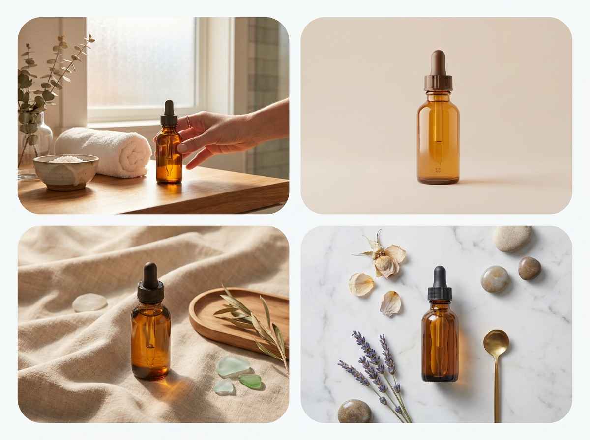 EzRemove KI-Produktbildgenerator erstellt realitätsnahe Serum-Produktszenen für E-Commerce-Visualisierungen