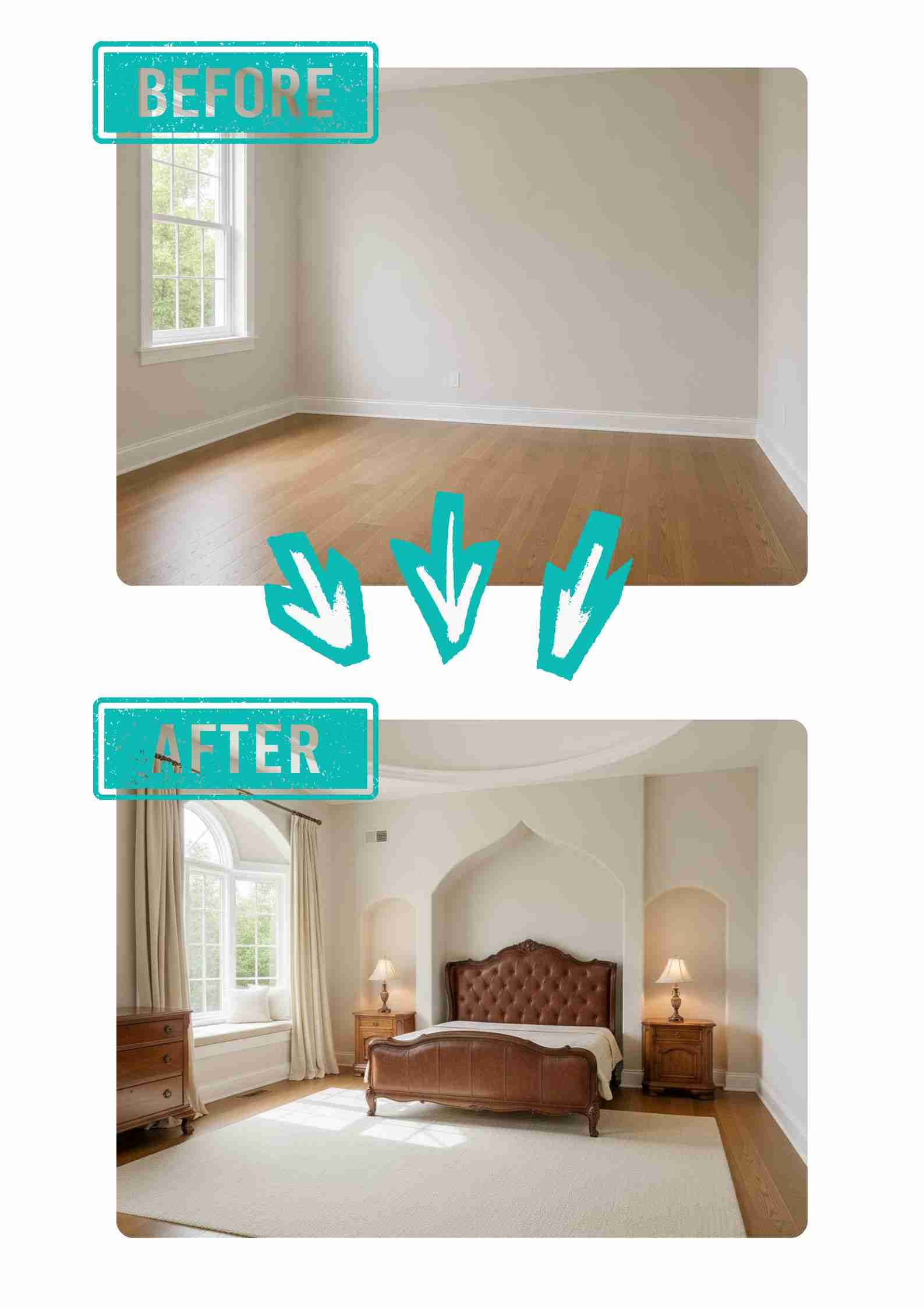 Living room interior redesigned with AI room planner, powered by EzRemove.