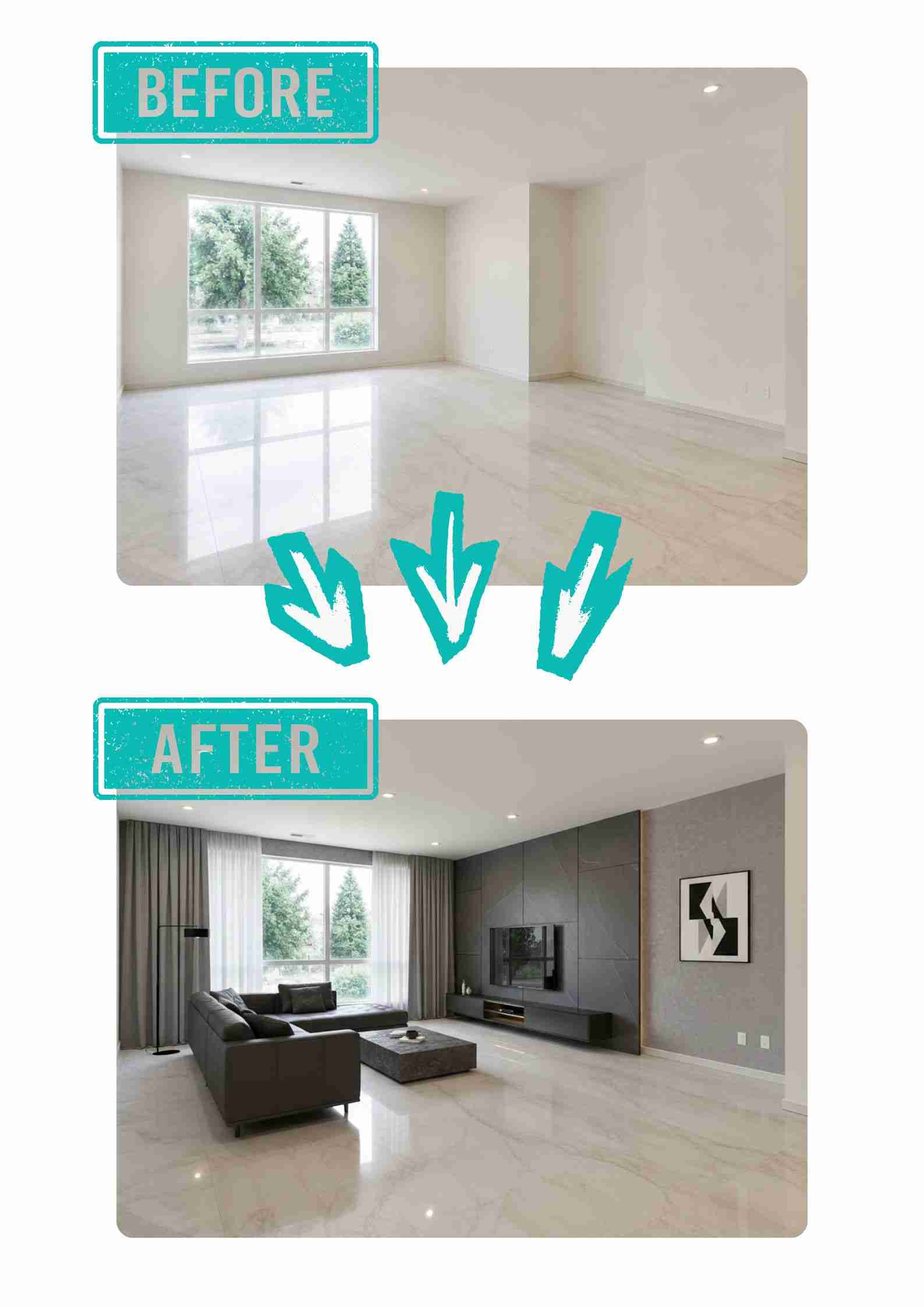 Bedroom interior visualized with AI room planner free online, powered by EzRemove.