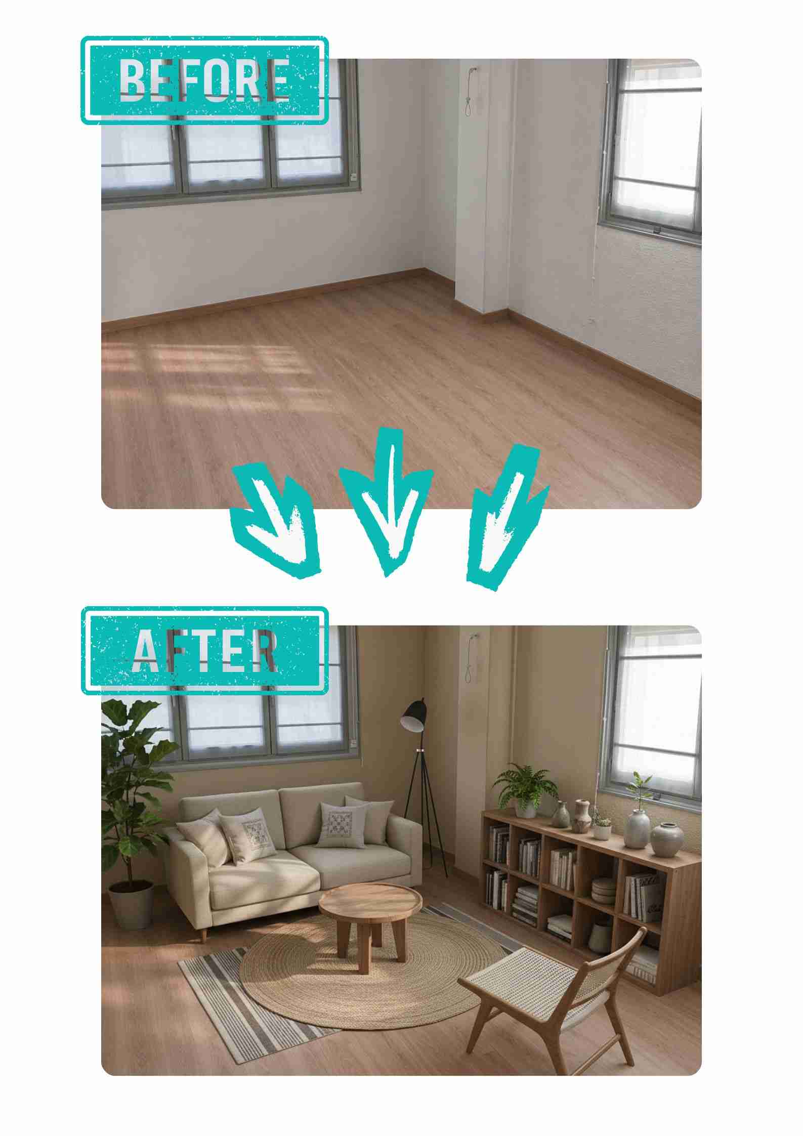 Kitchen space planned with room planner AI tools, powered by EzRemove.