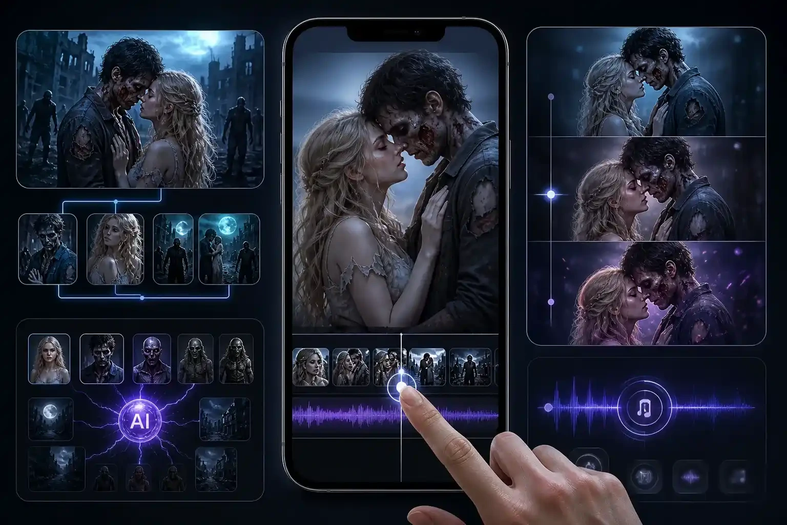 AI Zombie Video Generator creating a vertical trend clip for social media