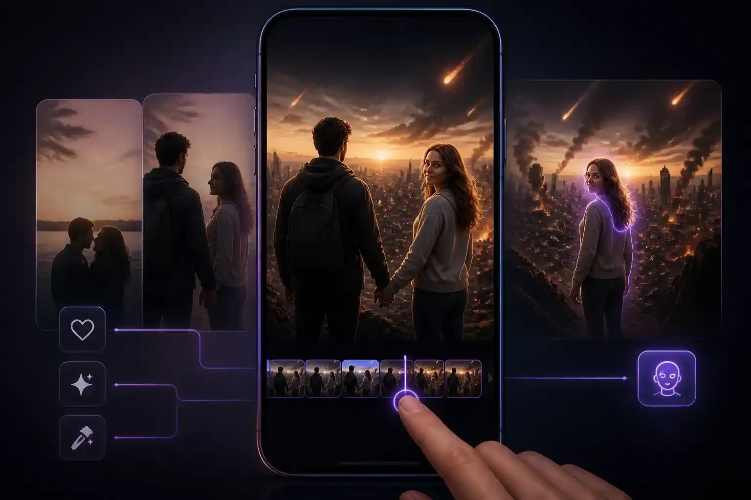 AI Zombie Video Generator combining photos of long-distance partners in one memory scene