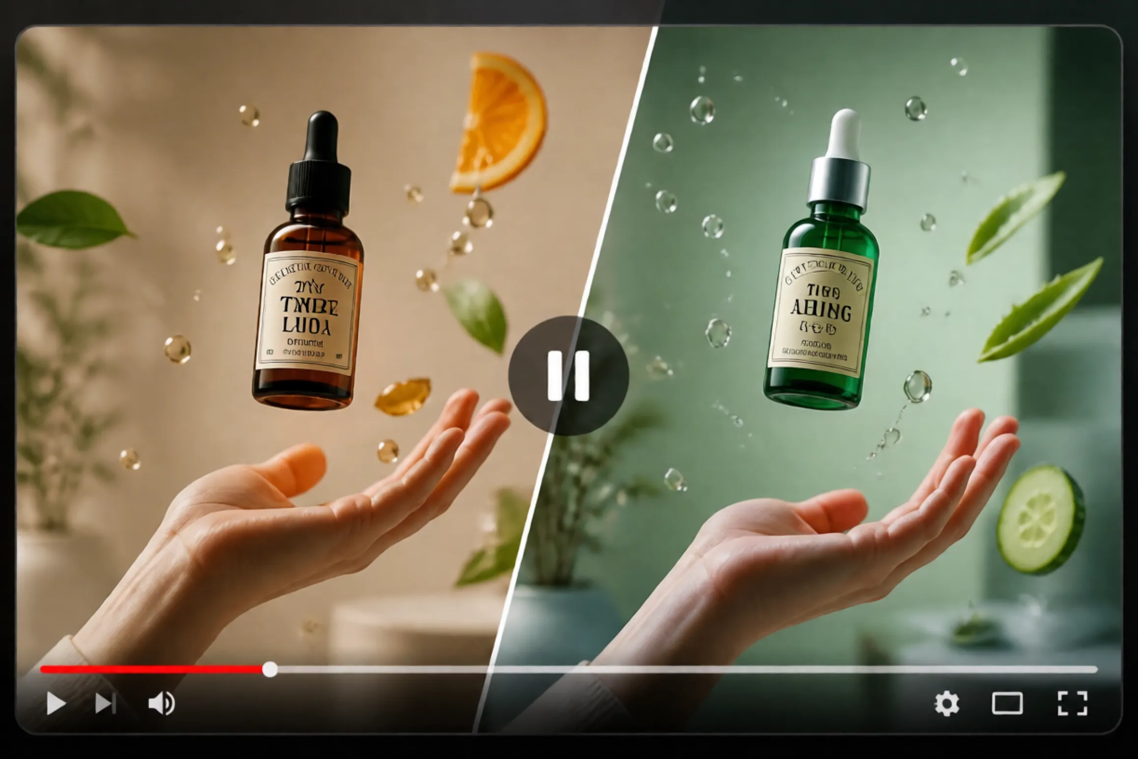 Genjutsu AI Video showing product bottle replacement in the same video scene